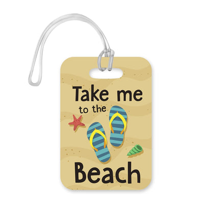 LT050 Take me to The Beach Novelty Funny Unique Designer Gift Glossy Plastic Suitcase Luggage Tag