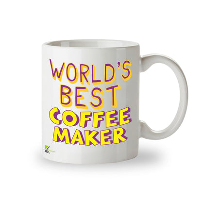 Kruzroyal DZ829 World's Best Coffee Maker Mug 11oz - White Ceramic Cup for a Perfect Brew - Funny Birthday, Office Thank You Gift for Colleague, Friend