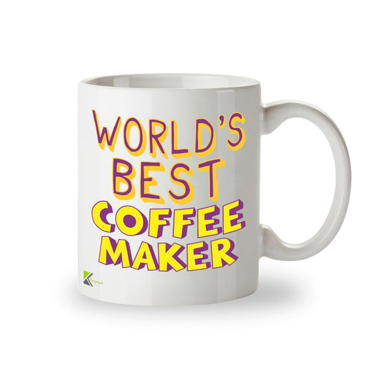 Kruzroyal DZ829 World's Best Coffee Maker Mug 11oz - White Ceramic Cup for a Perfect Brew - Funny Birthday, Office Thank You Gift for Colleague, Friend