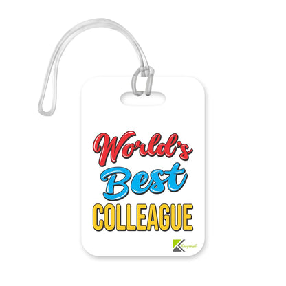 LT500 World's Best Colleague Novelty Funny Unique Designer Gift, Suitcase, Glossy Plastic Luggage Tag for Colleague