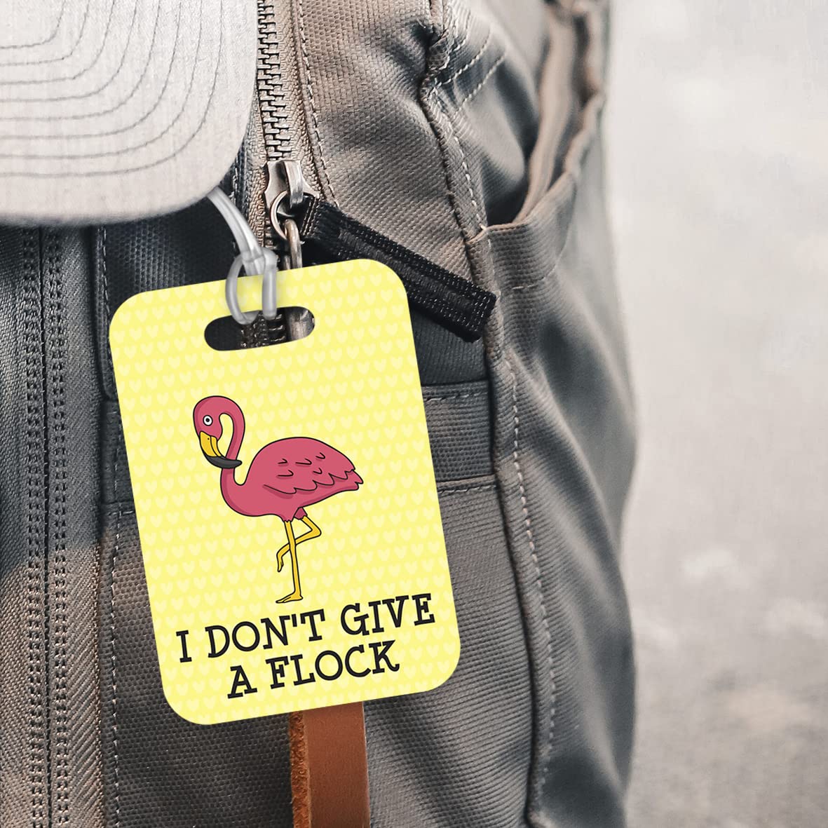 LT118 I Don't Give A Flock Novelty Funny Unique Designer Gift Glossy Plastic Suitcase Luggage Tag