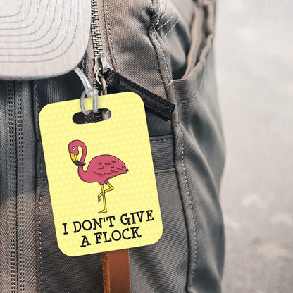 LT118 I Don't Give A Flock Novelty Funny Unique Designer Gift Glossy Plastic Suitcase Luggage Tag