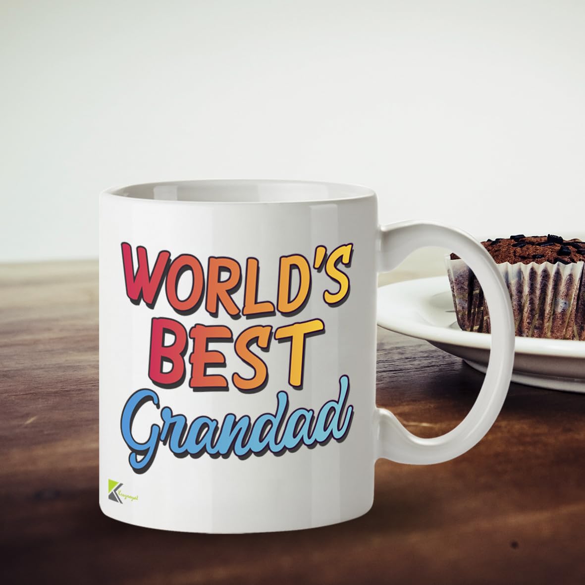 Kruzroyal DZ825 World's Best Grandad Mug 11oz - White Ceramic Coffee & Tea Cup for Grandpa, Gramps - Ideal Birthday or Father's Day Present for Him