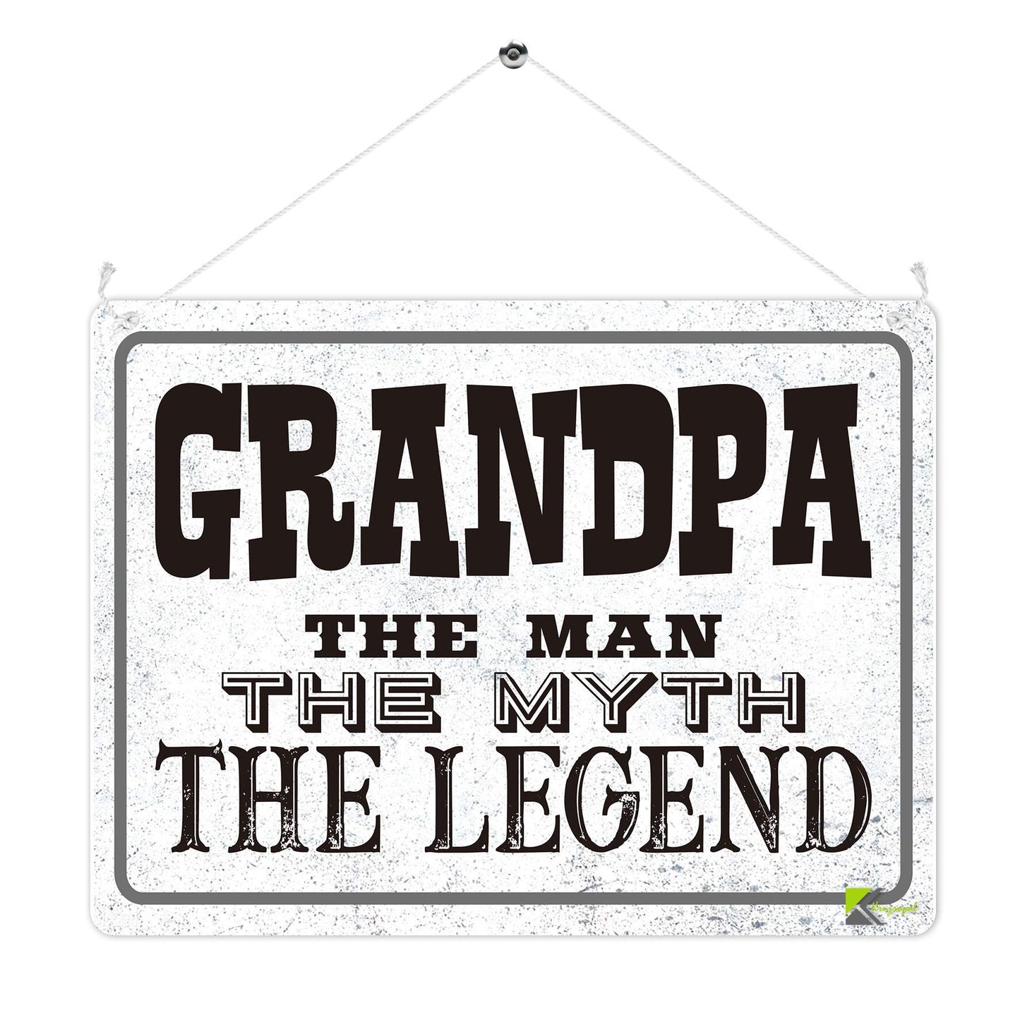 Kruzroyal MP370 GRANDPA,The man,The myth, The legend. Funny Novelty Retro Vintage Metal Wall Sign Plaque 20cm x 15cm