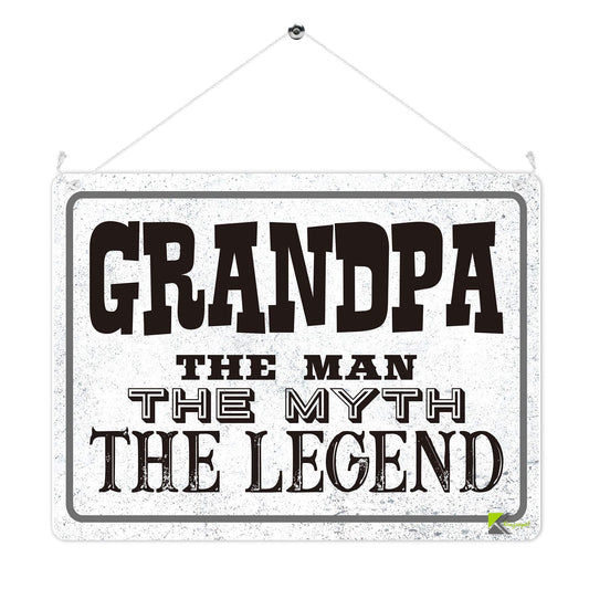 Kruzroyal MP370 GRANDPA,The man,The myth, The legend. Funny Novelty Retro Vintage Metal Wall Sign Plaque 20cm x 15cm