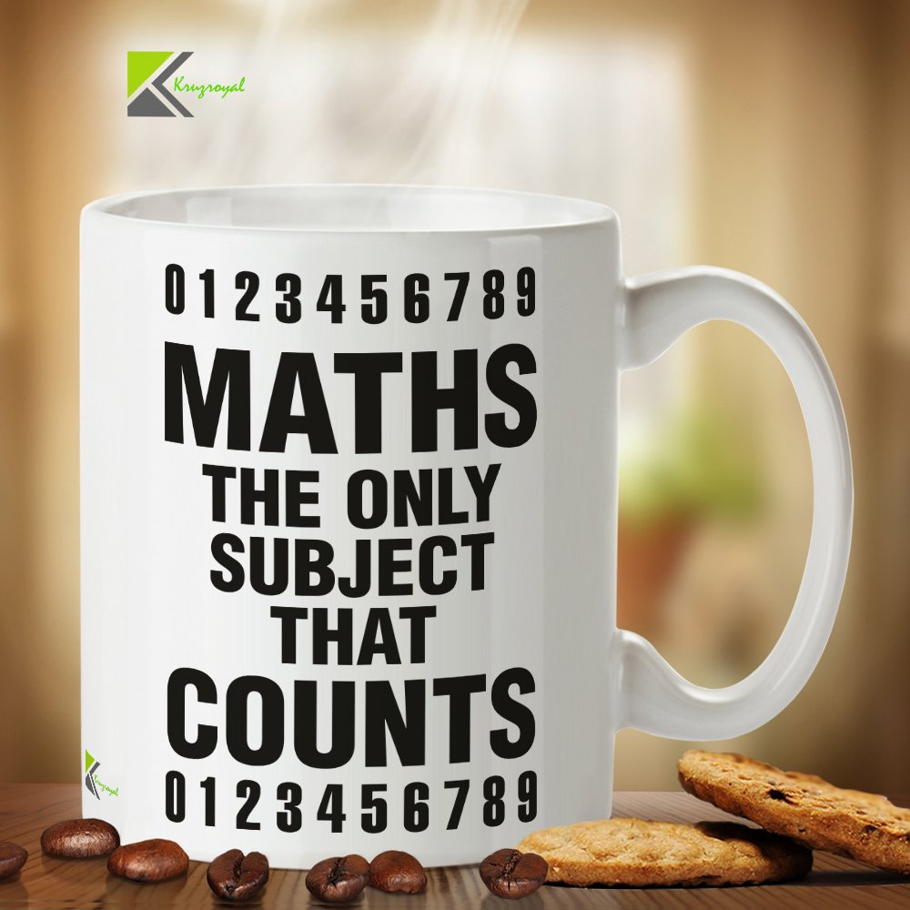 Kruzroyal DZ266 Maths The only Subject That Counts Funny Novelty Great Gift Idea Coffee Tea Mug