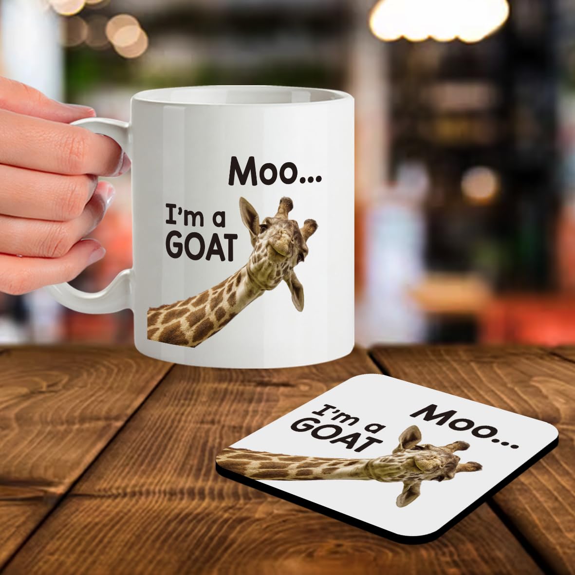 Kruzroyal SM087 Moo. I'm a Goat - 11OZ Mug & Matching Coaster Set