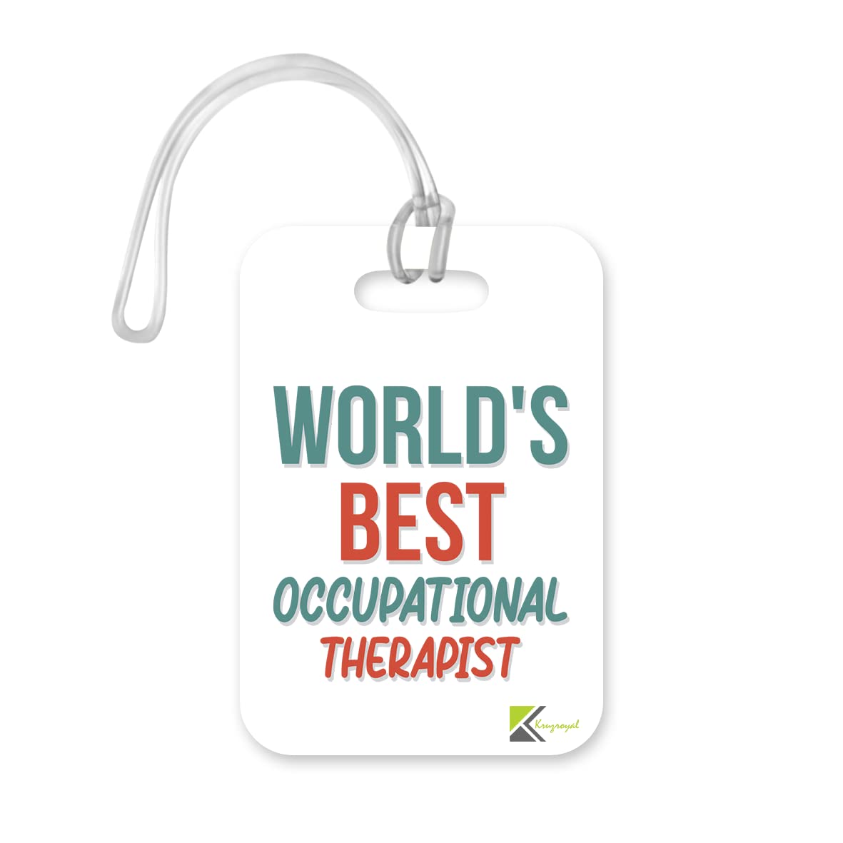 LT492 World's Best Occupational Therapist Novelty Funny Unique Designer Gift, Suitcase, Glossy Plastic Luggage Tag for Occupational Therapist