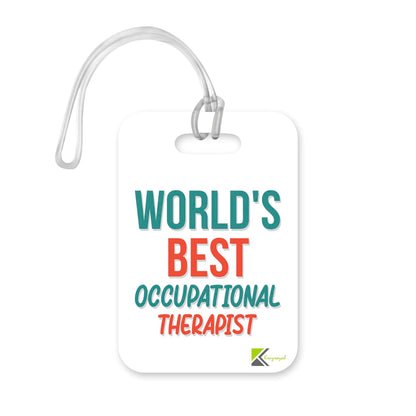 LT492 World's Best Occupational Therapist Novelty Funny Unique Designer Gift, Suitcase, Glossy Plastic Luggage Tag for Occupational Therapist