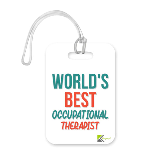 LT492 World's Best Occupational Therapist Novelty Funny Unique Designer Gift, Suitcase, Glossy Plastic Luggage Tag for Occupational Therapist