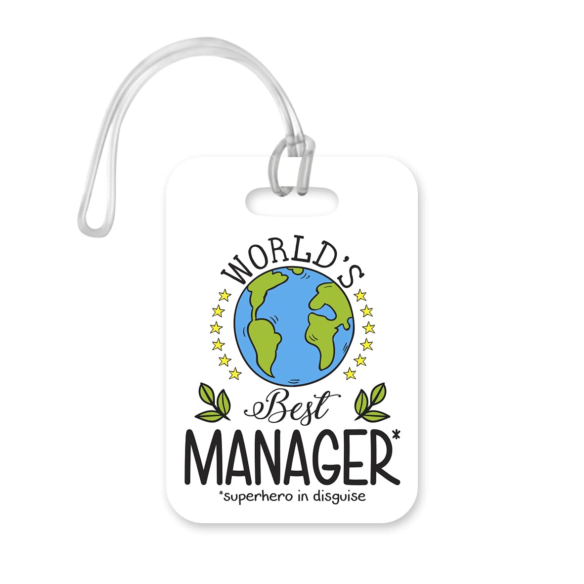 LT181 World's Best Manager Novelty Funny Unique Designer Gift Glossy Plastic Suitcase Luggage Tag