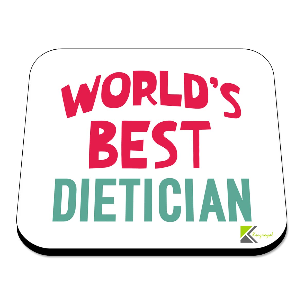 WB082 World's Best Dietician MDF Wooden Coaster by Kruzroyal | Gift for Dietician | Unique Novelty Present | 9cm x 9cm | Coffee Tea MDF Wooden Coaster