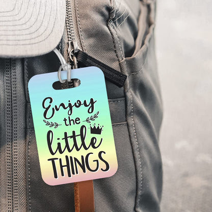 LT172 Enjoy The Little Things Novelty Funny Unique Designer Gift Glossy Plastic Suitcase Luggage Tag