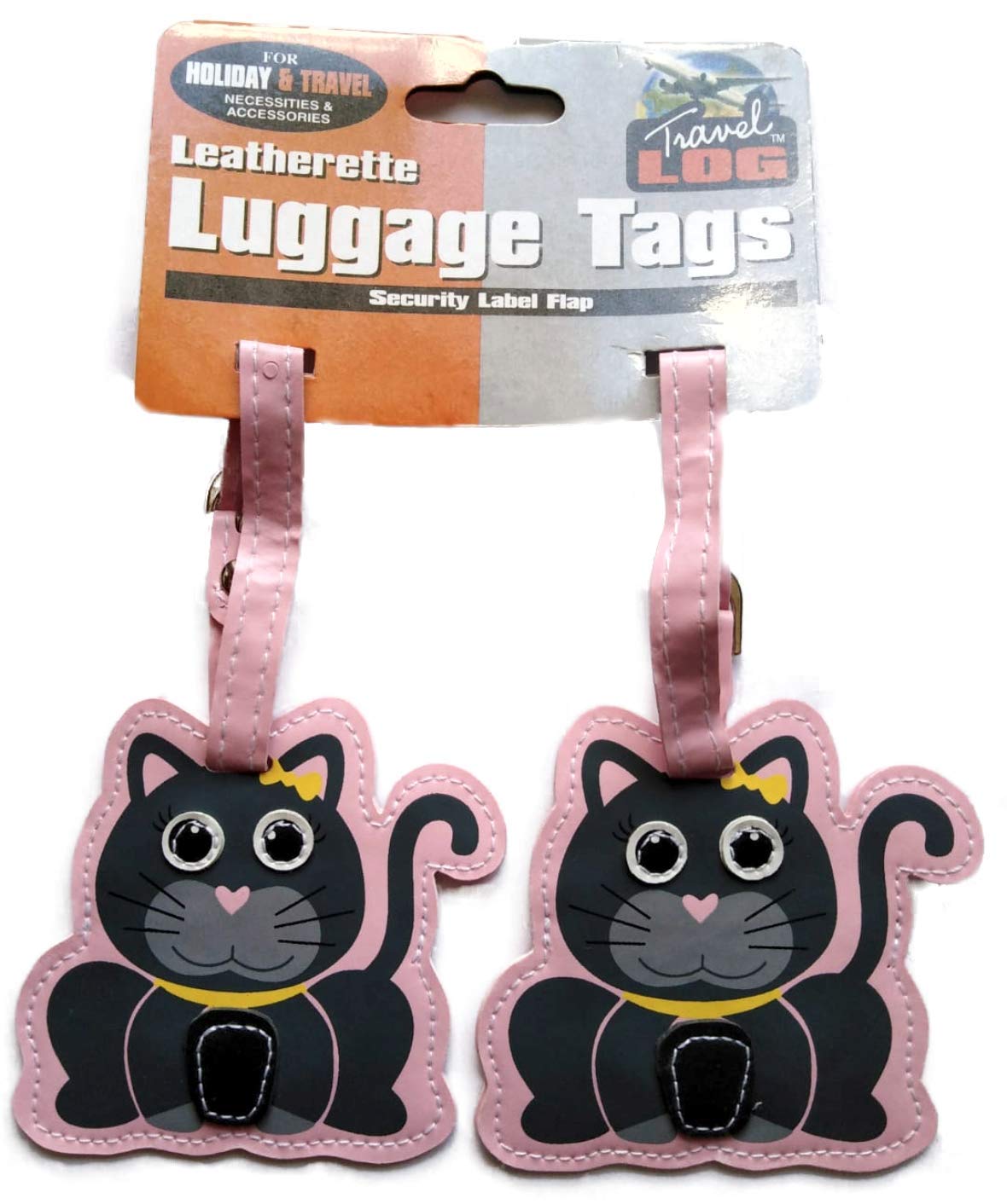 2 x Children Leatherette Luggage Tags (Cat, Puppy, Dog, Frog, Dolphin)