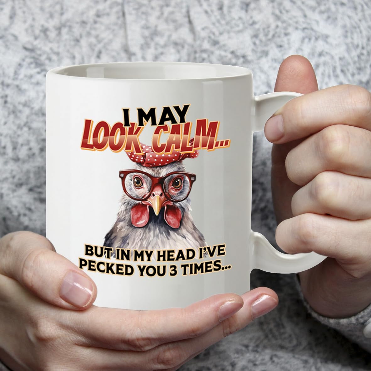 Kruzroyal DZ964 I've Pecked You Funny Chicken Lover Mug - Sarcastic Farm Animal Coffee Cup - Witty Hen, Rooster, Bird Owner Gag Gift for Him, Her - 11oz White Ceramic