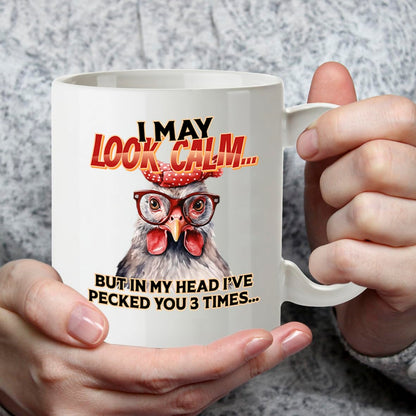 Kruzroyal DZ964 I've Pecked You Funny Chicken Lover Mug - Sarcastic Farm Animal Coffee Cup - Witty Hen, Rooster, Bird Owner Gag Gift for Him, Her - 11oz White Ceramic