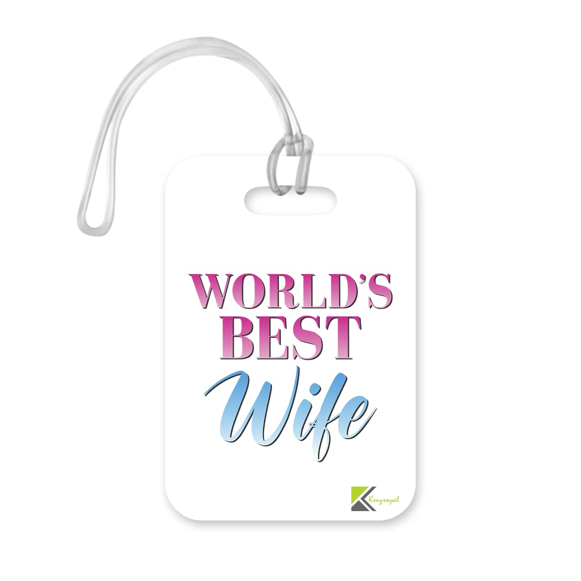 LT446 World's Best Wife Novelty Funny Unique Designer Gift, Suitcase, Glossy Plastic Luggage Tag for Wife