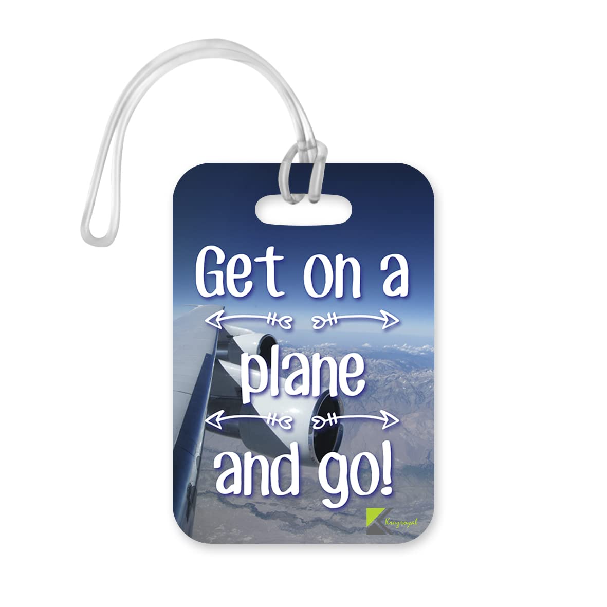 LT215 Get on a Place and go! Novelty Funny Unique Designer Gift Glossy Plastic Suitcase Luggage Tag