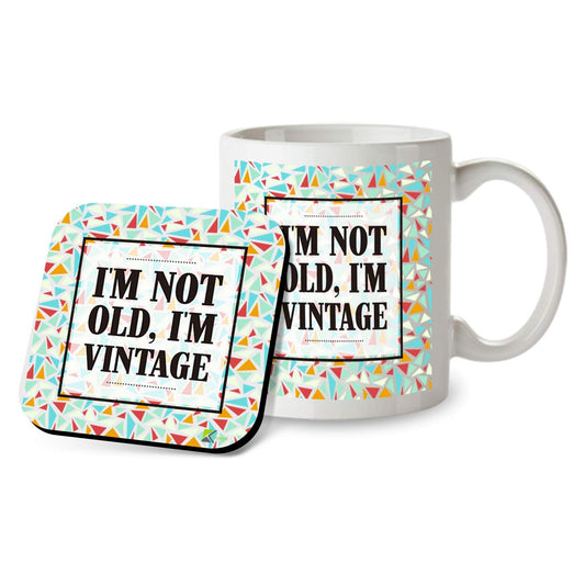 Kruzroyal SM028 I'm not Old, I'm Vintage - 11OZ Mug & Matching Coaster Set
