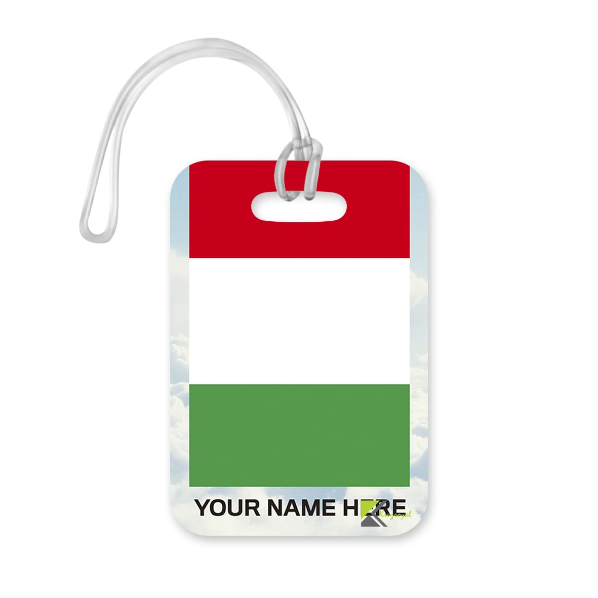 PLT271 Personalised Name with Italy Flag Novelty Funny Unique Designer Gift Glossy Plastic Suitcase Luggage Tag