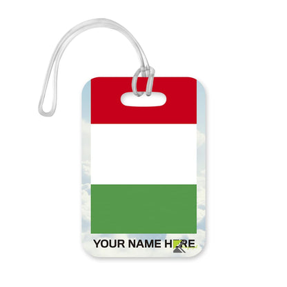 PLT271 Personalised Name with Italy Flag Novelty Funny Unique Designer Gift Glossy Plastic Suitcase Luggage Tag