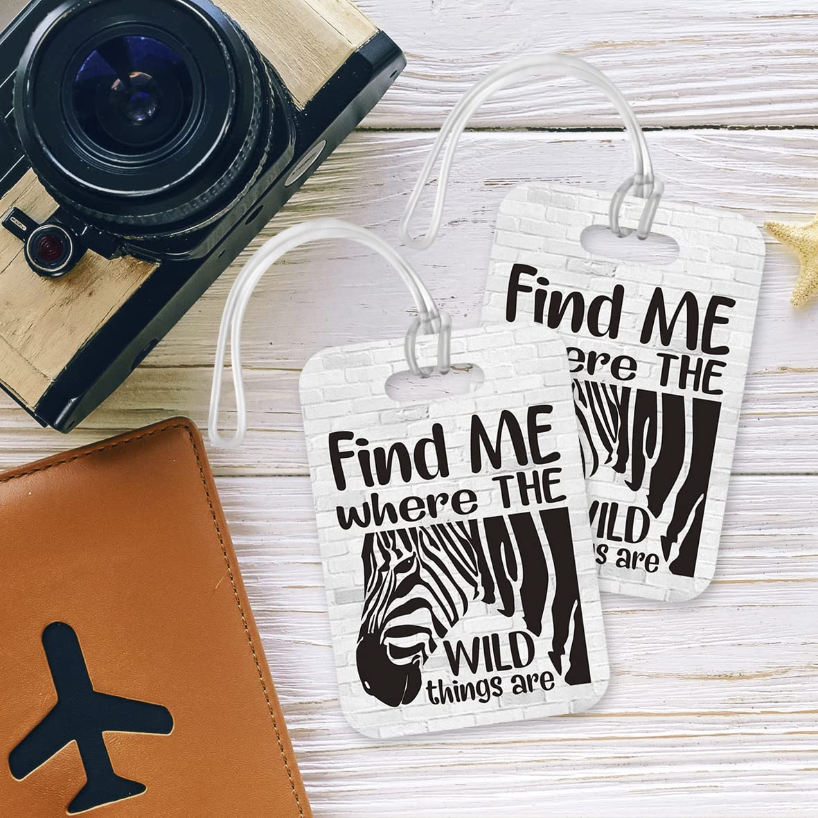 LT288 FIND ME Where The Wild Things are Novelty Funny Unique Designer Gift Glossy Plastic Suitcase Luggage Tag