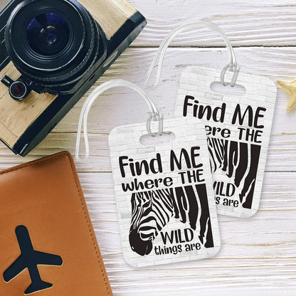 LT288 FIND ME Where The Wild Things are Novelty Funny Unique Designer Gift Glossy Plastic Suitcase Luggage Tag