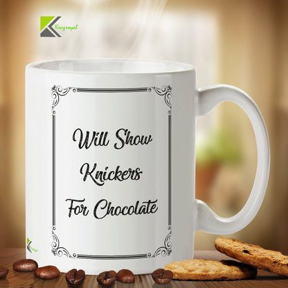 Kruzroyal DZ240 Will Show Knickers for Chocolate/Chocolate Lover Funny Novelty Great Gift Idea Coffee Tea Mug