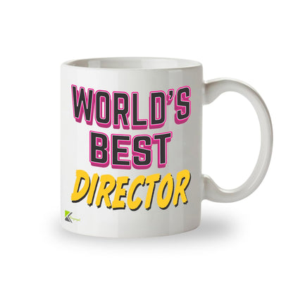 Kruzroyal DZ839 World's Best Director Mug 11oz - White Ceramic Cup for Company Leader, Film Director - Ideal Birthday, Leaving or Thank You Present