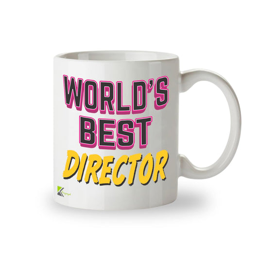 Kruzroyal DZ839 World's Best Director Mug 11oz - White Ceramic Cup for Company Leader, Film Director - Ideal Birthday, Leaving or Thank You Present