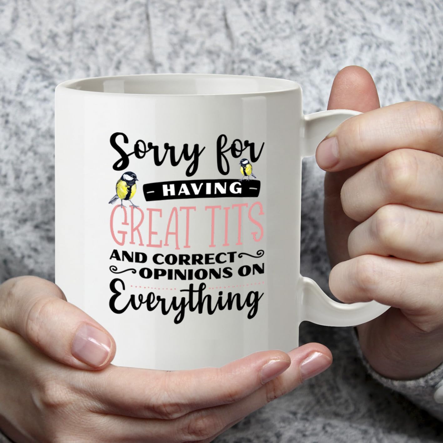 Kruzroyal Funny Great Tits Mug | Birdwatching Gift for Women | Sarcastic Novelty Gift for Best Friend Her | Birthday Secret Santa 11oz