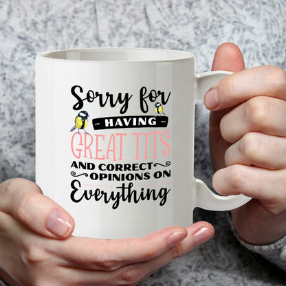 Kruzroyal Funny Great Tits Mug | Birdwatching Gift for Women | Sarcastic Novelty Gift for Best Friend Her | Birthday Secret Santa 11oz