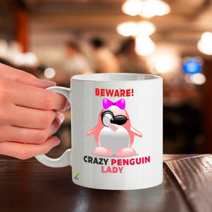 Kruzroyal Crazy Penguin Lady Funny Mug - Funny Novelty Great Gift Idea Coffee Tea Cup