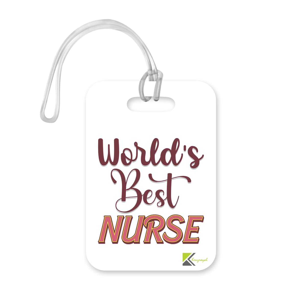 LT449 World's Best Nurse Novelty Funny Unique Designer Gift, Suitcase, Glossy Plastic Luggage Tag for Nurse