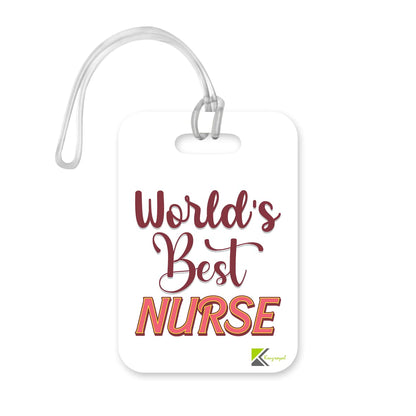 LT449 World's Best Nurse Novelty Funny Unique Designer Gift, Suitcase, Glossy Plastic Luggage Tag for Nurse