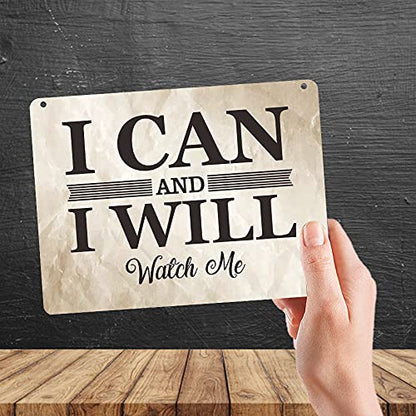 Kruzroyal MP472 I CAN AND I WILL WATCH ME Funny Novelty Retro Vintage Metal Wall Sign Plaque 20cm x 15cm