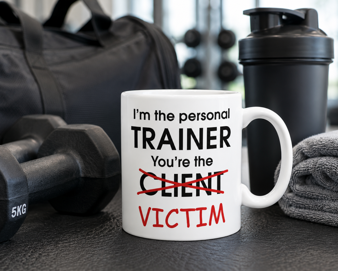 Kruzroyal Funny Personal Trainer Mug, Novelty Coffee Cup, Gym Gift for PT, Fitness Coach