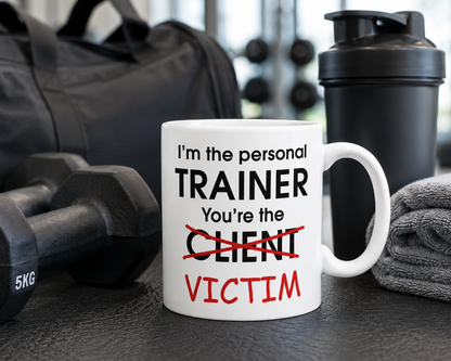 Kruzroyal Funny Personal Trainer Mug, Novelty Coffee Cup, Gym Gift for PT, Fitness Coach