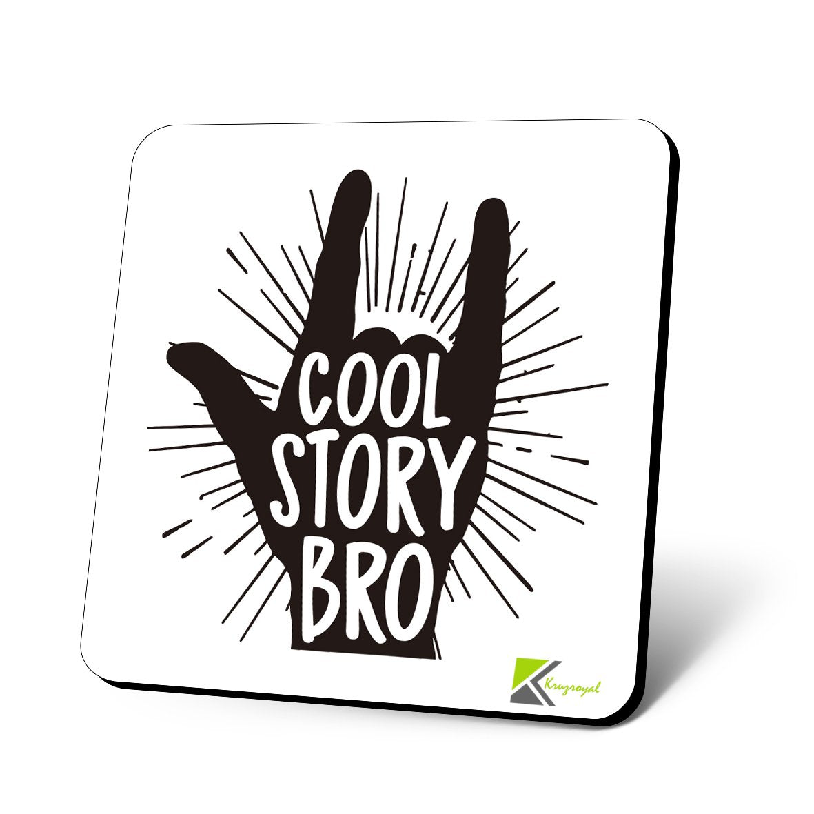 CS715 Cool Story Bro Writer Novelty Funny Coffee Tea Drink Gift Glossy MDF Wooden Coaster