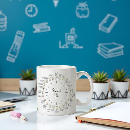 Kruzroyal Student Life Funny Novelty Great Gift Idea Coffee Tea Mug | Gift for University, College Student, Fresher | Novelty Coffee Cup, Uni Humour, Son, Daughter Present, 11oz