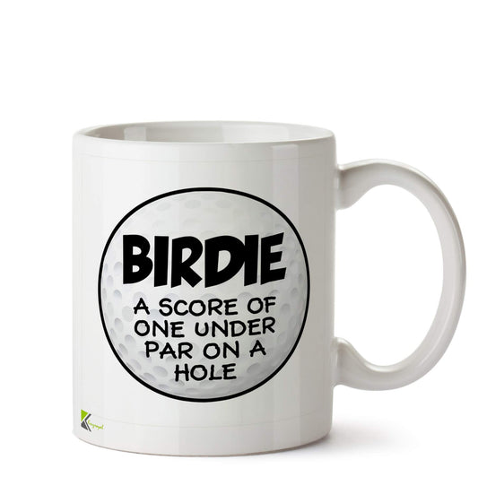 Kruzroyal Golf Birdie Mug | Definition One Under Par Humour Ceramic Coffee Tea Cup Gift for Golfer Dad Grandad Men Women