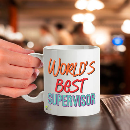 Kruzroyal DZ896 World's Best Supervisor 11OZ Tea/Coffee Mug Cup - Unique Coffee Cup and Gift Ideas, Supervisor's Mug