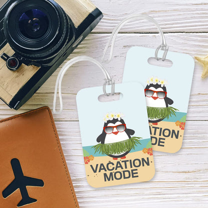 LT071 Vacation Mode Novelty Funny Unique Designer Gift Glossy Plastic Suitcase Luggage Tag