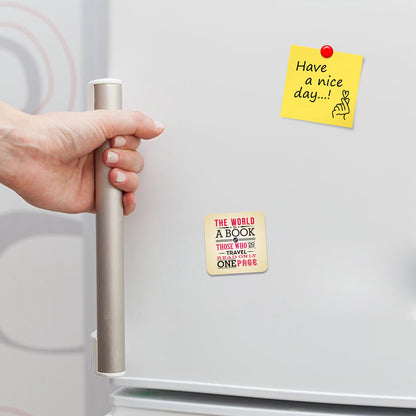 FM079 OHM/Inner peace Novelty Funny Idea Glossy Metal Square Fridge Magnet