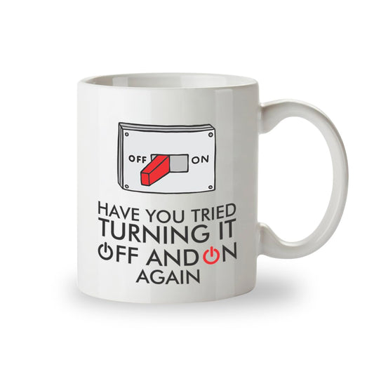 Kruzroyal Turning It Off and On Again Funny Mug, IT Tech Support Gift for Colleague