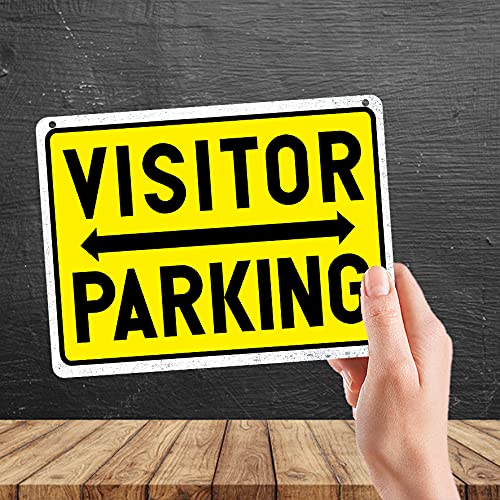 Kruzroyal MP333 VISITOR PARKING. Funny Novelty Retro Vintage Metal Wall Sign Plaque 20cm x 15cm