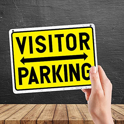 Kruzroyal MP333 VISITOR PARKING. Funny Novelty Retro Vintage Metal Wall Sign Plaque 20cm x 15cm