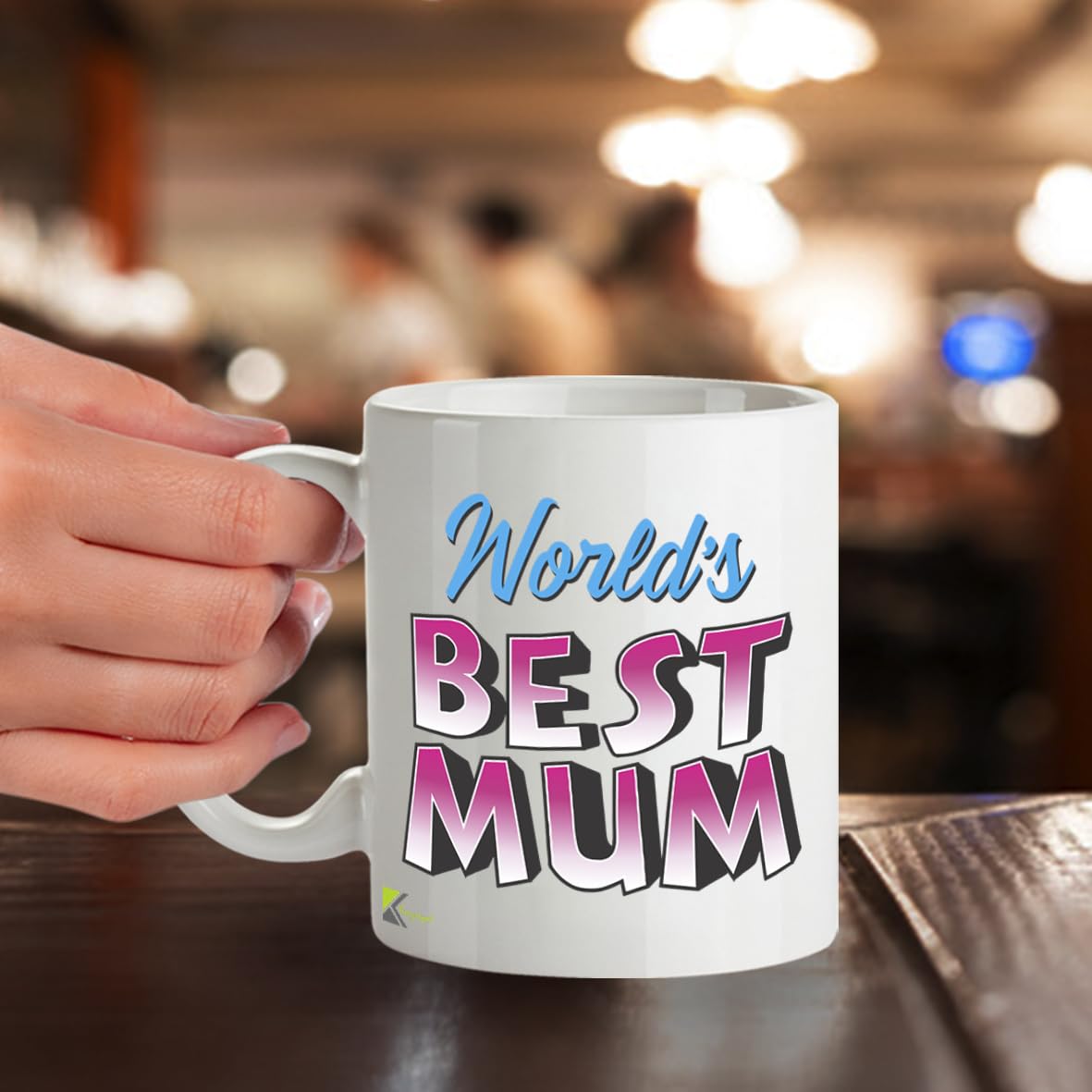 Kruzroyal DZ814 World's Best Mum Mug 11oz - Gifts for Mum from Daughter, Son - Funny Coffee Cup Present for Her Birthday, Mothers Day, Christmas