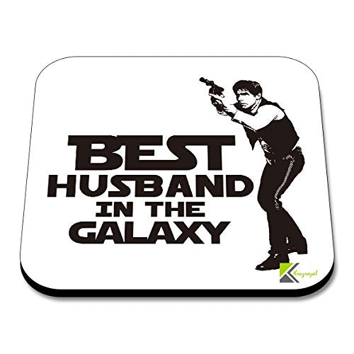 CS098 Best Husband in The galaxyNovelty Funny Coffee Tea Drink Gift Glossy MDF Wooden Coaster