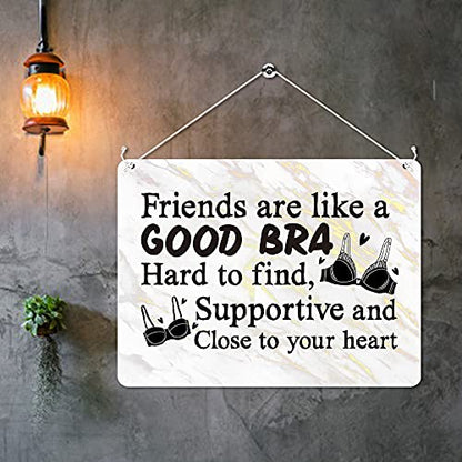 Kruzroyal MP335 Friends are like a Good Bra,Hard to find, Supportive and close to your heart. Funny Novelty Retro Vintage Metal Wall Sign Plaque 20cm x 15cm